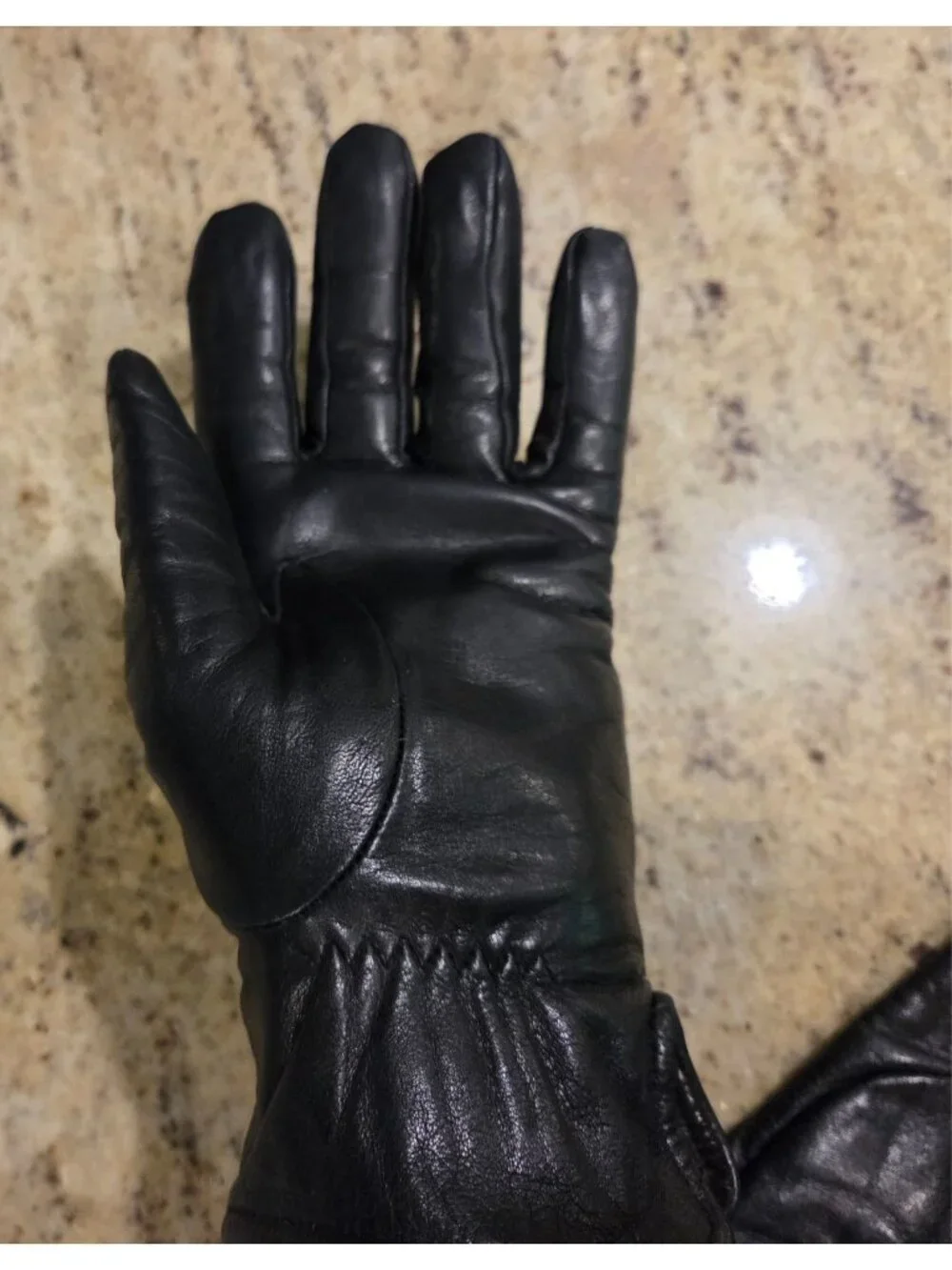 Vintage Womens Size S Black Leather Gloves Lined Moto Biker Winter